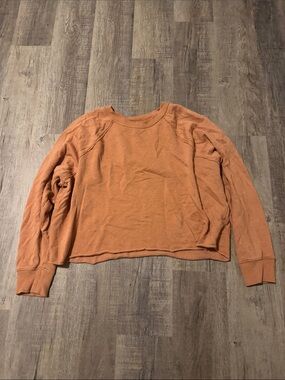 aerie Rust Orange Cropped Crewneck Sweatshirt